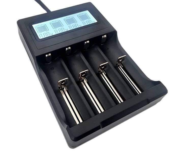Ładowarka do akumulatorów 18650 4x LCD USB