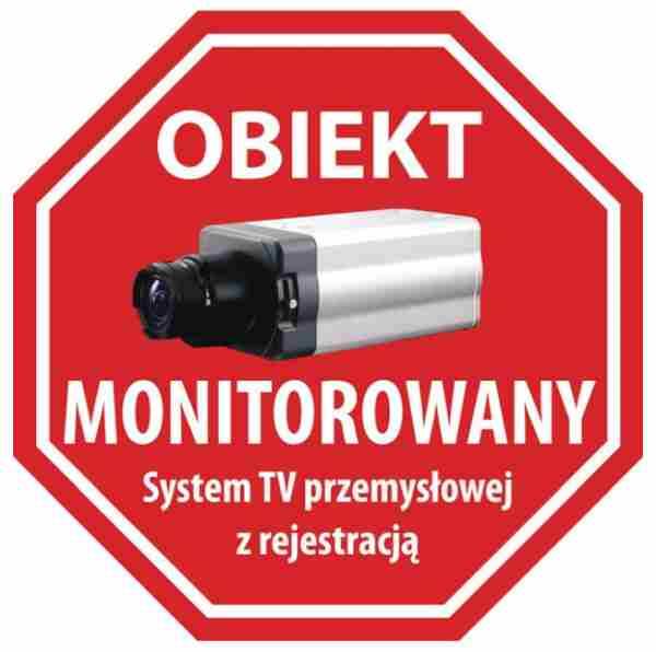 NAKLEJKA samoprzylepna na szybę monitoring