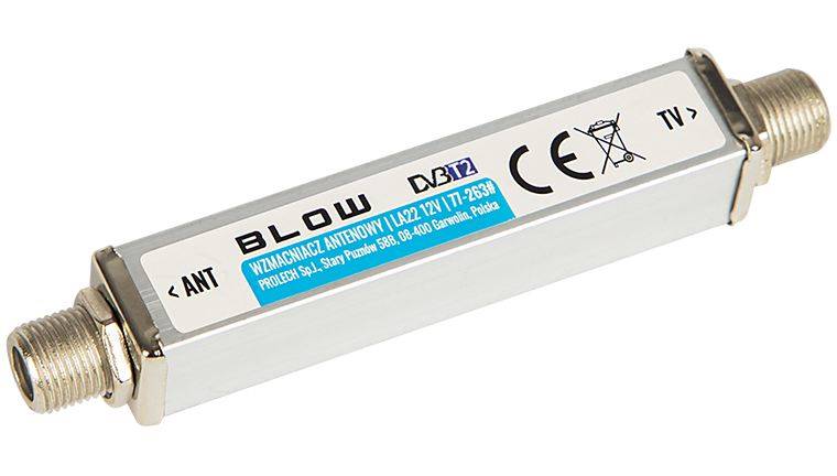 Wzmacniacz Ant. przelotowy "F" 22dB 12V LA22V12