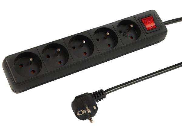 PRZEDŁUŻACZ 230V  3m  5gn. 3x1,5mm z wył.