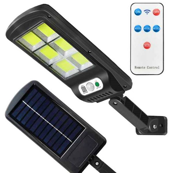 Lampa LED Solarna Naświetlacz 6 COB+ aku.+ PIR