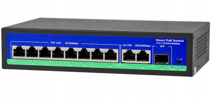 SWITCH POE 8*10/100 + 2*100/1000 SW-8P2GS SFP