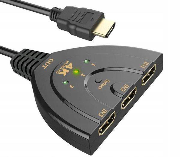 Rozgałęźnik HDMI 3/1 z przewodem 4K