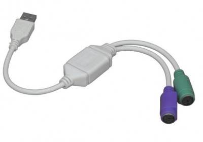 Redukcja USB A-wt / PS2 z przewodem