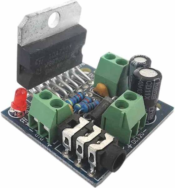 Wzmacniacz audio moduł 2x15W mini TDA7297 + gn.