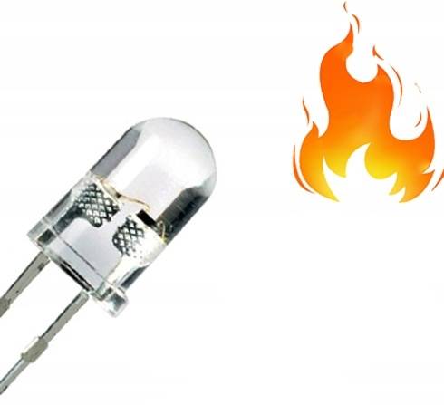 Dioda LED 5mm Pomarańczowa efekt świecy