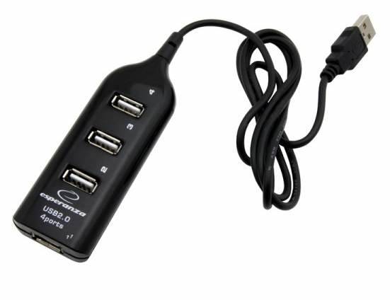 HUB USBx4 porty 2.0 + przewód usb