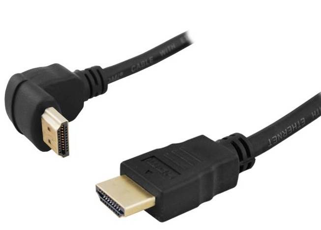 Kabel HDMI wt/wt  1,5m złoc. kątowy