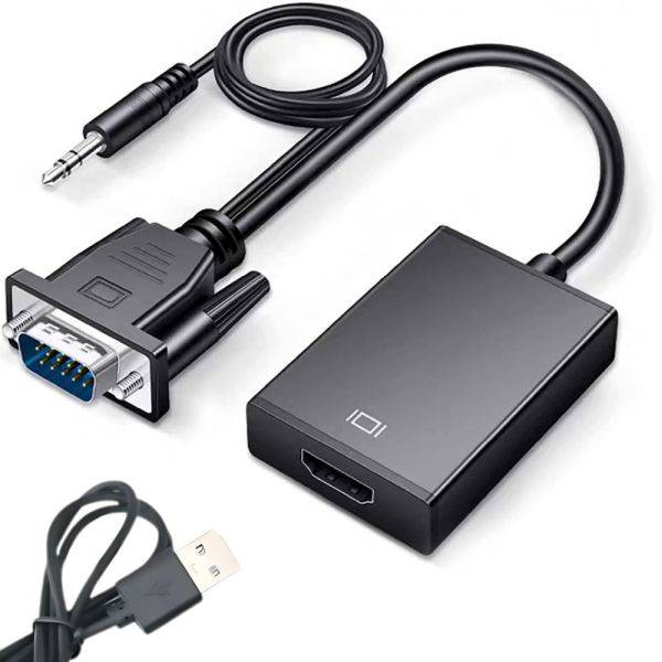 Konwerter VGA-wt do HDMI-gn z przewodem + Audio