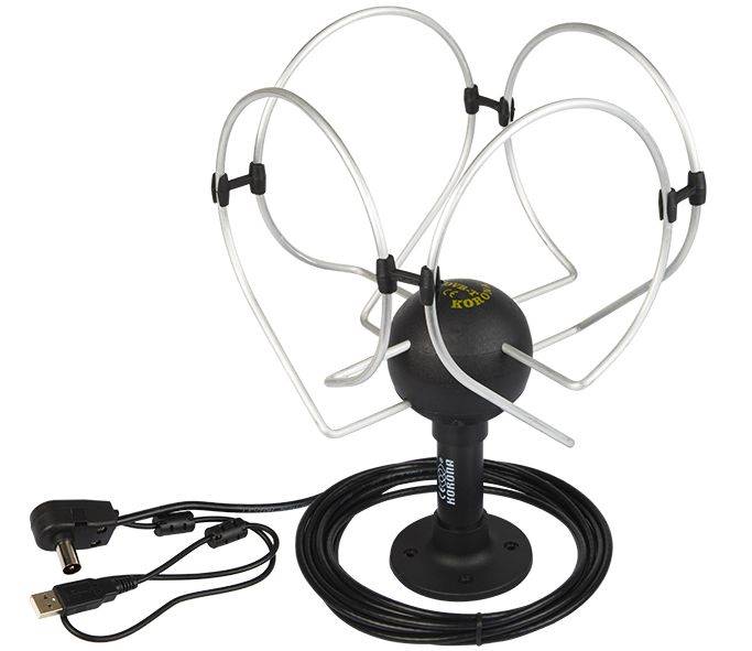 Antena  TV Korona Pokojowa dook. wzmac. USB