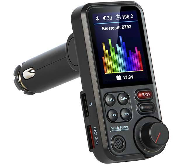 Transmiter FM Bluetooth USB SDmicro+ład QC 74-168