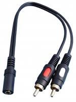Redukcja Jack gn-3,5/ 2xRCA wt z przewodem 20cm 