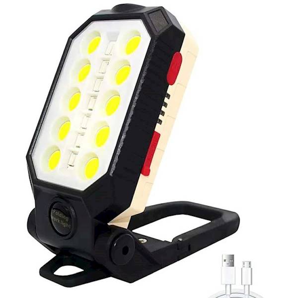 Lampa Warsztat 8W COB led z aku.+ ładow usb