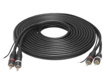 Kabel 2xRCA -2xRCA 5m + ster. czarny 6mm