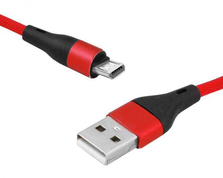 Kabel USB A micro usb 1,0m czerwony