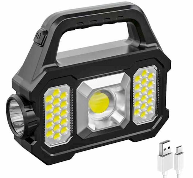 Latarka LED Solarna 32 + COB+ aku