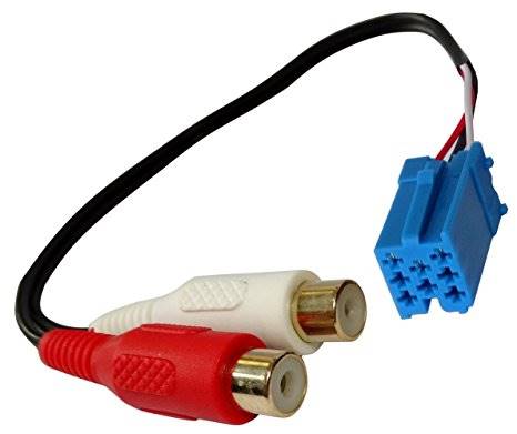 Złącze WTYK MINI ISO niebieski 2-RCA 8p