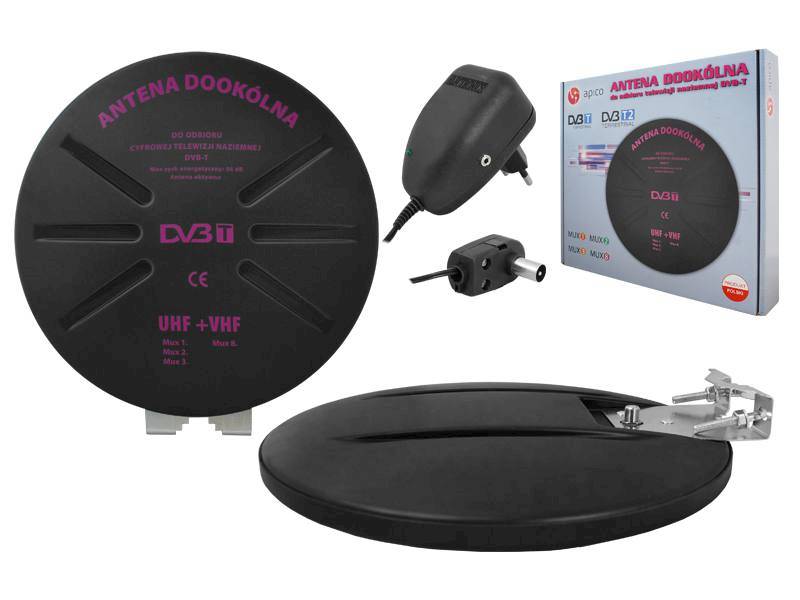 Antena  TV dookólna DVB-T ze wzmac 28cm