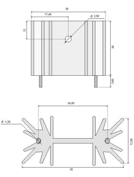 Radiator 30x35x12mm DY-CX czarny