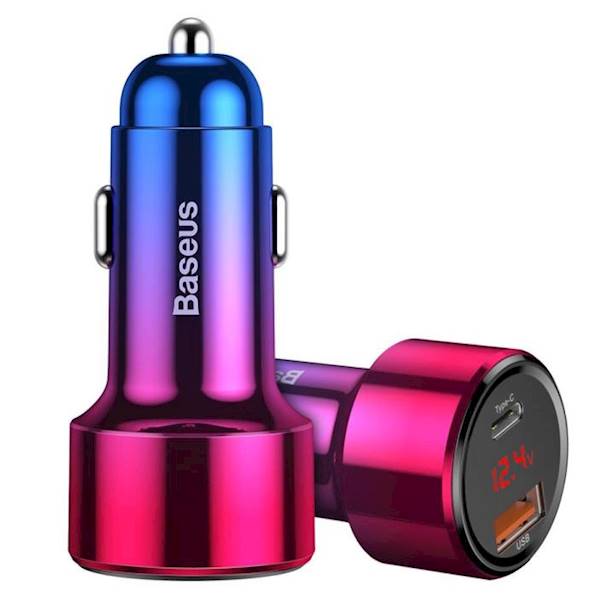 Ładowarka  USB sam. 6A QC USB A+ C Voltomierz "C"