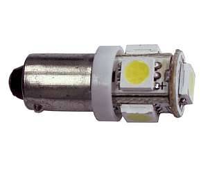Żarówka LED  12V BA9S z met.opr.biała 5xSMD