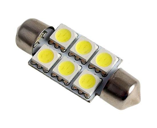 Żarówka LED 12V paluszek 36mm 6-Led 5050