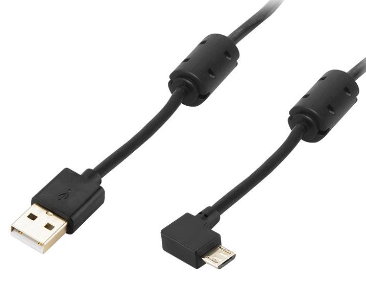 Kabel USB A micro usb 1,0m kątowy