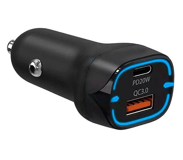 Ładowarka USB sam. 38W(20+18W) + C QC PD