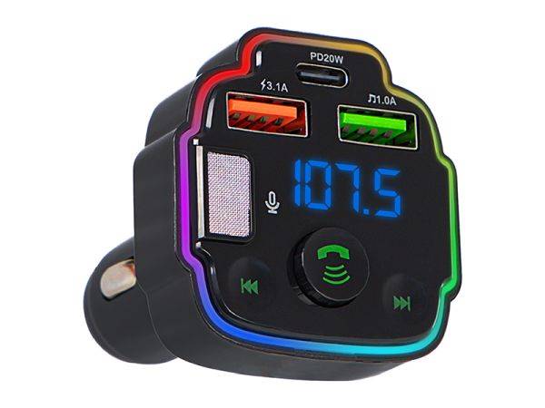 Transmiter FM Bluetooth USB + ład QC3.0 74-176