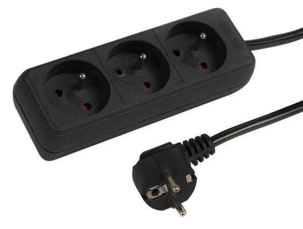 PRZEDŁUŻACZ 230V 3m 3gn. 3x1,5mm czarny