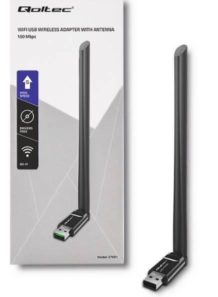 Karta Sieciowa USB WiFi Qoltec z anteną 150