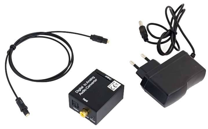 Konwerter Optyczny SPDIF/Coaxial -> analog zasilac