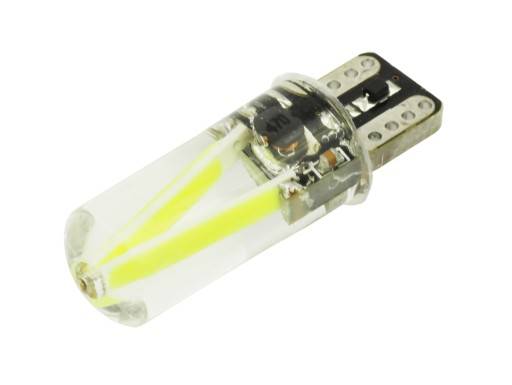 Żarówka LED  12V T-10  biała 2xCOB CANBUS siliko  