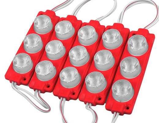 Diody LED moduł 3W 12V 3-LED czerwona
