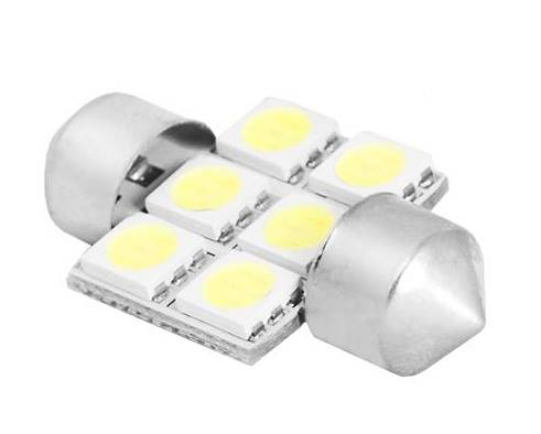 Żarówka LED  12V paluszek 31mm 6x5050