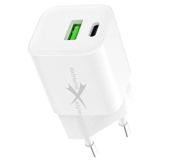 Ładowarka  USB sieciowa 30W 3A QC USB+C eXtremesty