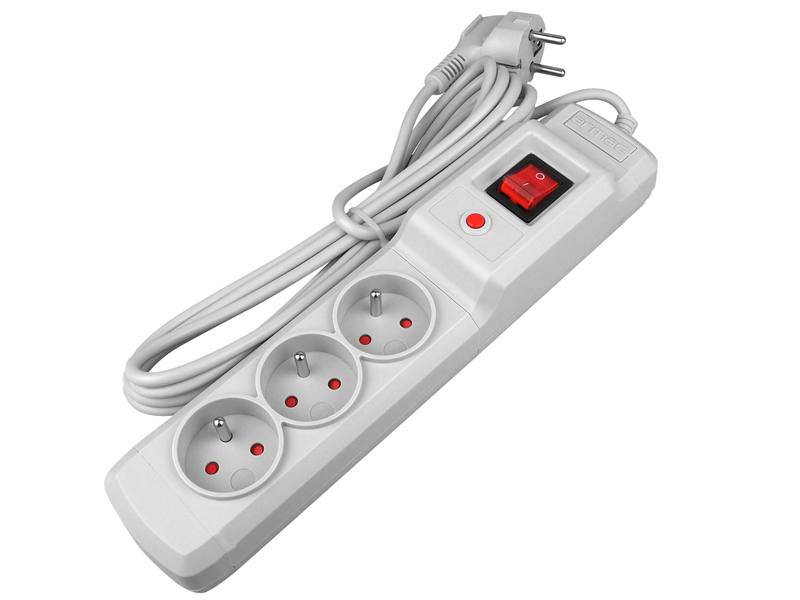 PRZEDŁUŻACZ 230V z filtrem 5m 3gn z wył.