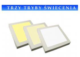 Lampa LED Plafon 230V 12W kwadrat WW+DW+CW z pil