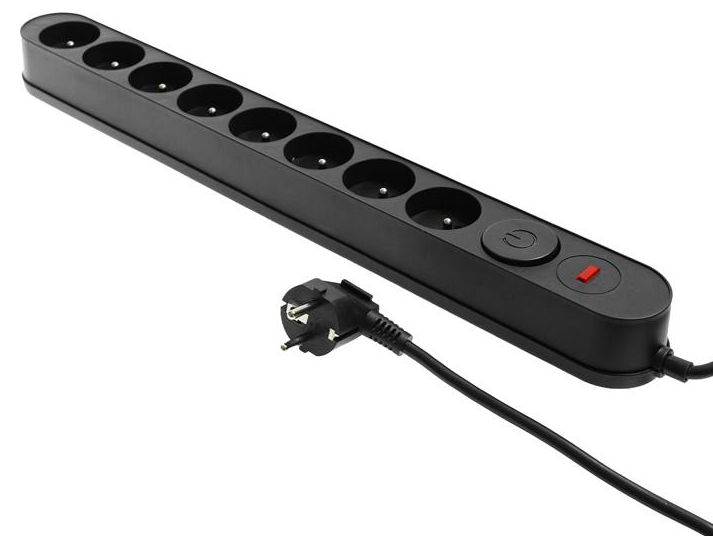 PRZEDŁUŻACZ 230V z filtrem 1,5m 8gn. z wył. duże