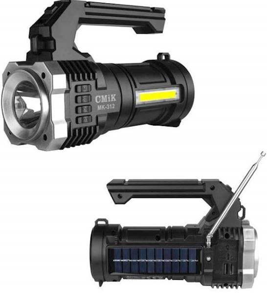 Latarka + Radio BT, USB, SD, bat. solar MK-312