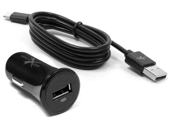 Ładowarka  USB sam. 2,1A+ kabel C extreme