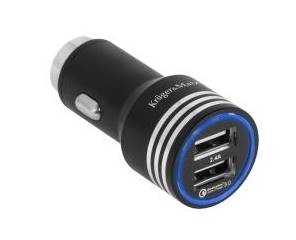 Ładowarka  USB sam. 4,8A 2xUSB QC Kruger&Matz 