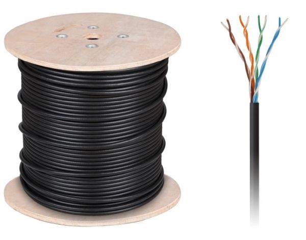 Przewód    UTP   kat.5e czarny żel CU Cabletech