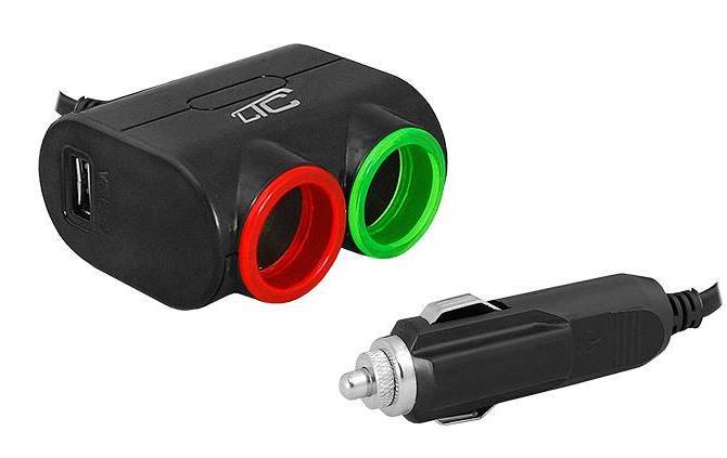 Rozgałęźnik Zapalniczki wt./2gn.+ ład. USB 1,2A
