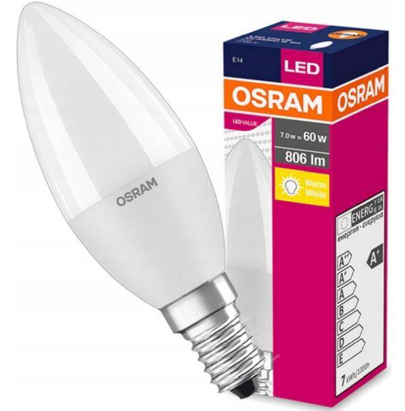 Żarówka LED 230V E14 7,5W neutral świeca Osram