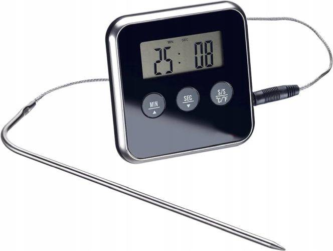 Termometr LCD od -50°C do 250°C minutnik, alarm