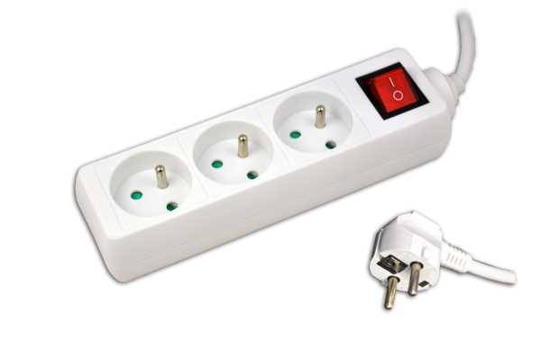 PRZEDŁUŻACZ 230V  5m  3gn. z wył. 3x1,5mm