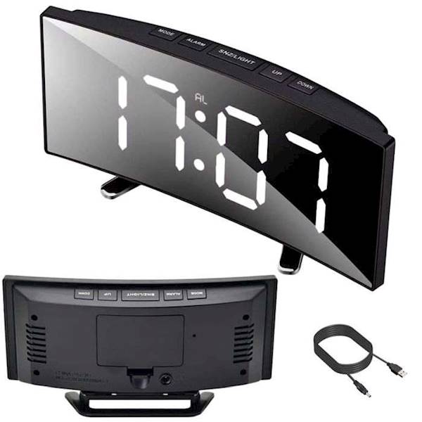 Zegar budzik LED + termometr 