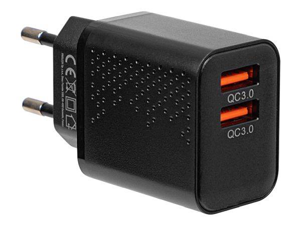 Ładowarka USB sieciowa 3A 2xusb 18W QC