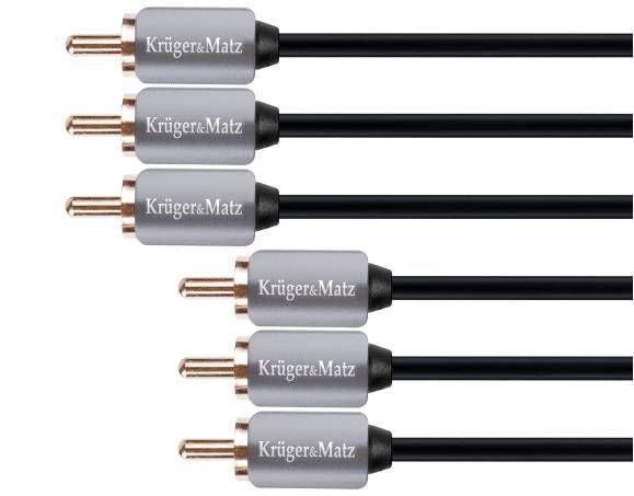 Kabel 3xRCA -3xRCA 1,8m Component Kruger&Matz